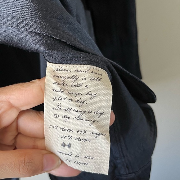 Raquel Allegra Silky Viscose-Rayon Jacket Blazer in Navy Blue Size 3 - Picture 8 of 15